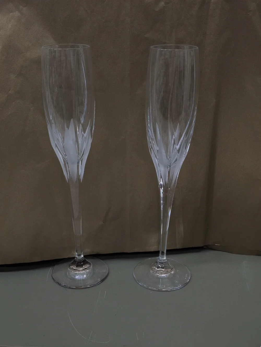 Mikasa Flutes Flame D' Amore. Set Of 2. Perfect Condition
